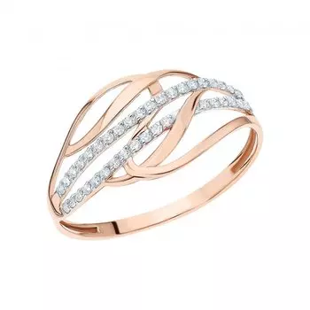 Золотое кольцо с фианитами