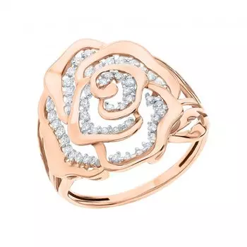 Золотое кольцо с фианитами