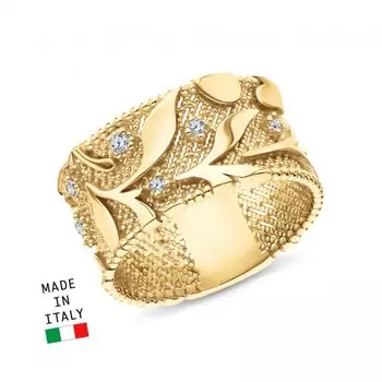 Золотое кольцо с фианитами