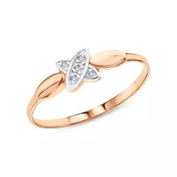 Золотое кольцо с фианитами