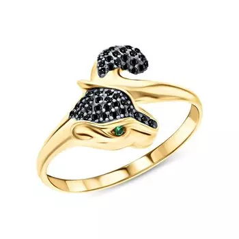 Золотое кольцо с фианитами