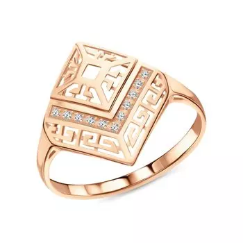 Золотое кольцо с фианитами