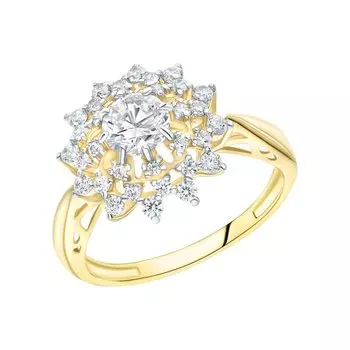 Золотое кольцо с фианитами