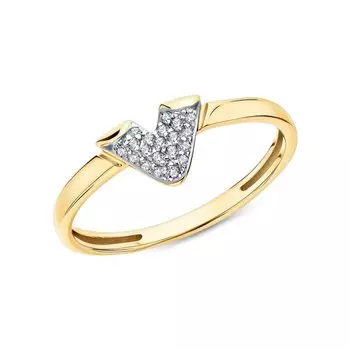 Золотое кольцо с фианитами