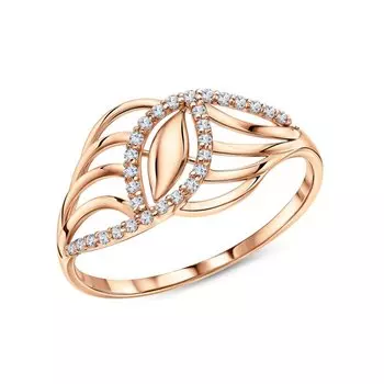 Золотое кольцо с фианитами