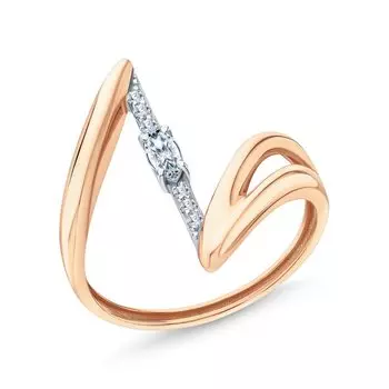 Золотое кольцо с фианитами