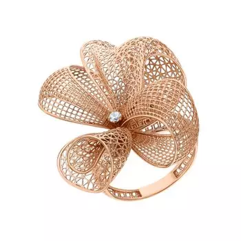 Золотое кольцо с фианитами