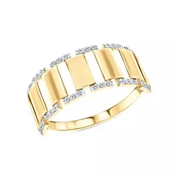 Золотое кольцо с фианитами