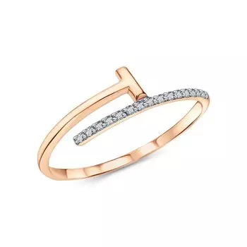 Золотое кольцо с фианитами