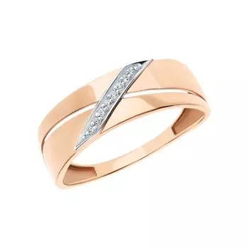 Золотое кольцо с фианитами