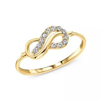 Золотое кольцо с фианитами