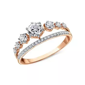 Золотое кольцо с фианитами