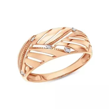 Золотое кольцо с фианитами