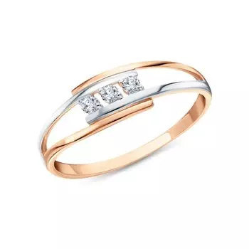 Золотое кольцо с фианитами