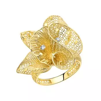 Золотое кольцо с фианитами