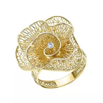 Золотое кольцо с фианитами