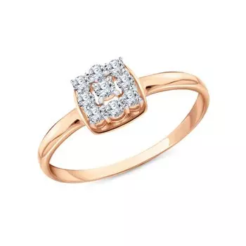 Золотое кольцо с фианитами