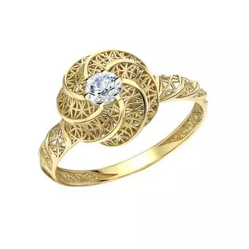 Золотое кольцо с фианитами