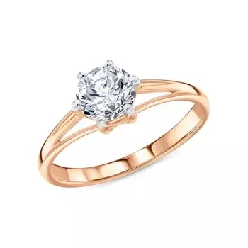 Золотое кольцо с фианитами