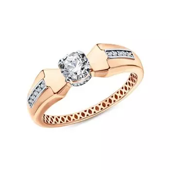 Золотое кольцо с фианитами