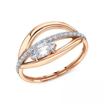 Золотое кольцо с фианитами