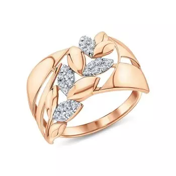 Золотое кольцо с фианитами