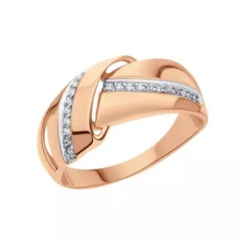 Золотое кольцо с фианитами