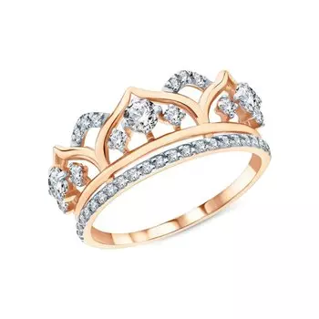 Золотое кольцо с фианитами