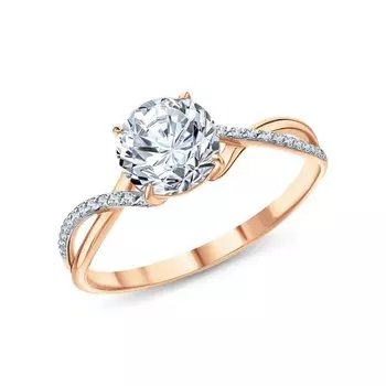 Золотое кольцо с фианитами