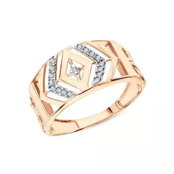 Золотое кольцо с фианитами