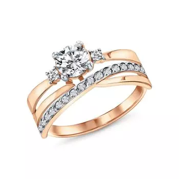 Золотое кольцо с фианитами