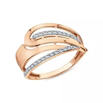 Золотое кольцо с фианитами