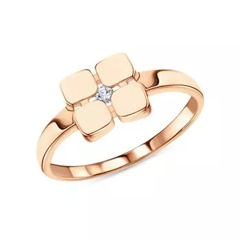 Золотое кольцо с фианитами