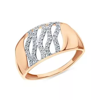 Золотое кольцо с фианитами