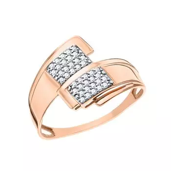 Золотое кольцо с фианитами