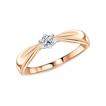 Золотое кольцо с фианитами