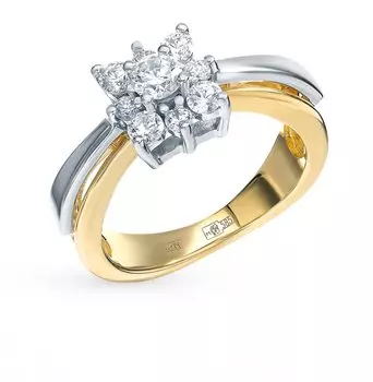 Золотое кольцо с фианитами