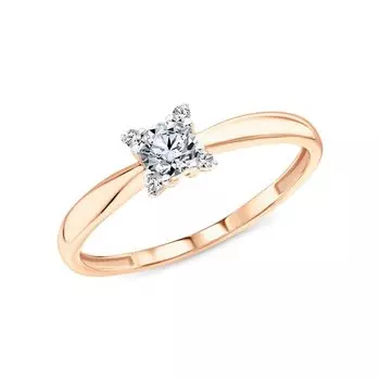 Золотое кольцо с фианитами