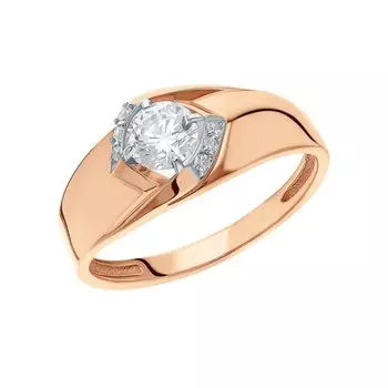 Золотое кольцо с фианитами