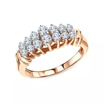 Золотое кольцо с фианитами