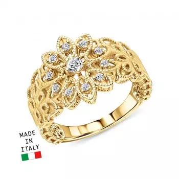 Золотое кольцо с фианитами