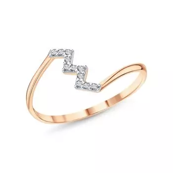 Золотое кольцо с фианитами