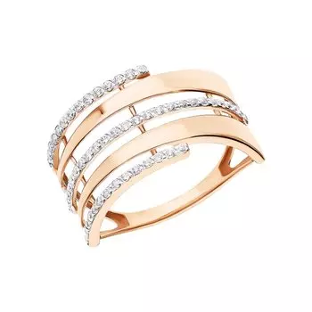 Золотое кольцо с фианитами