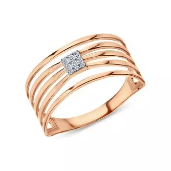 Золотое кольцо с фианитами