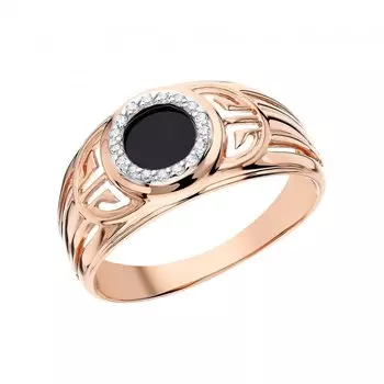 Золотое кольцо с фианитами