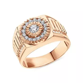 Золотое кольцо с фианитами