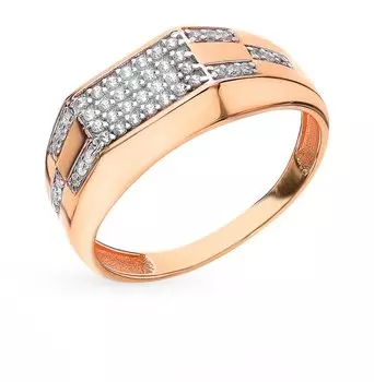 Золотое кольцо с фианитами