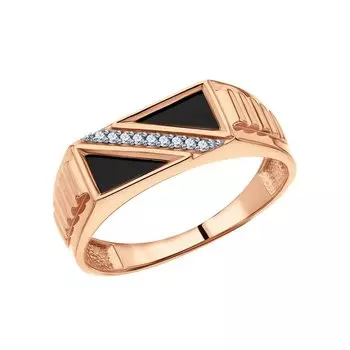 Золотое кольцо с фианитами