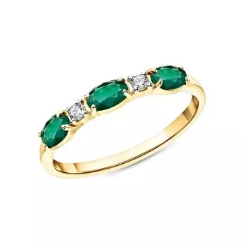 Золотое кольцо с фианитами и ситаллами изумруд