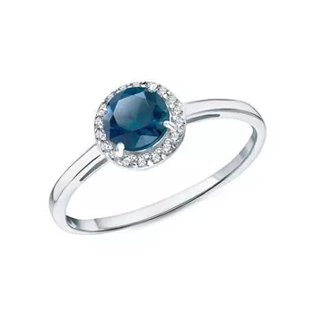 Золотое кольцо с фианитами и топазом